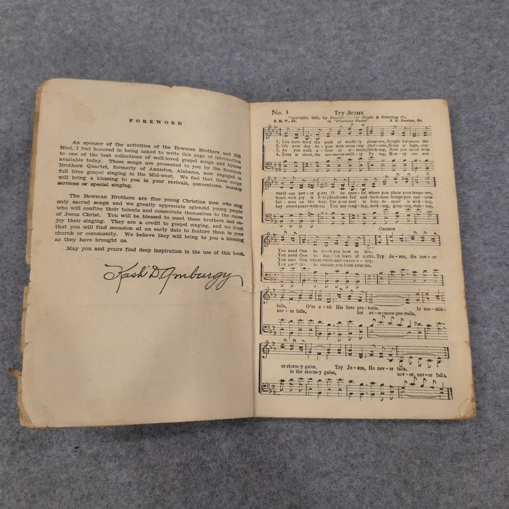 Vtg 1951 Sing With The Bowman Brothers Gospel Songbook Sheet Music Shaped Notes - Picture 4 of 5